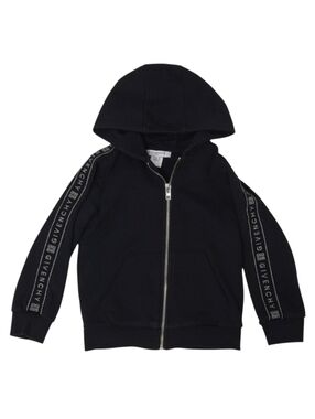 Givenchy Kid's Black Silver Glitter Logo Arms Hoodie‎ Sweatshirt Jacket- Girl 6
